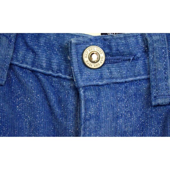 NWT GAP Kids Flare Stretch Light Blue Sparkly Corduroy Pants Snap & Zip Closure - Picture 5 of 16